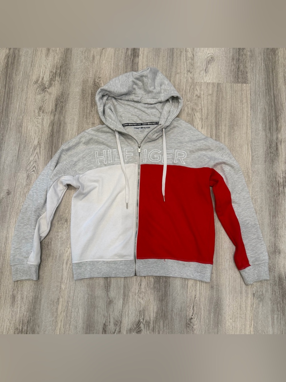 Tommy Hilfiger Sport Colorblock Zip Hoodie Size Large